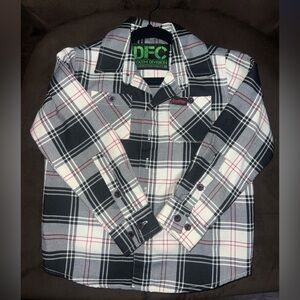 DIXXON Black, White, and Red Plaid Kids Button Down Shirt